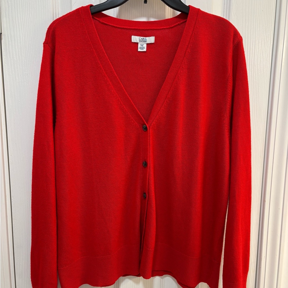 Croft & Barrow Vibrant Red Cardigan